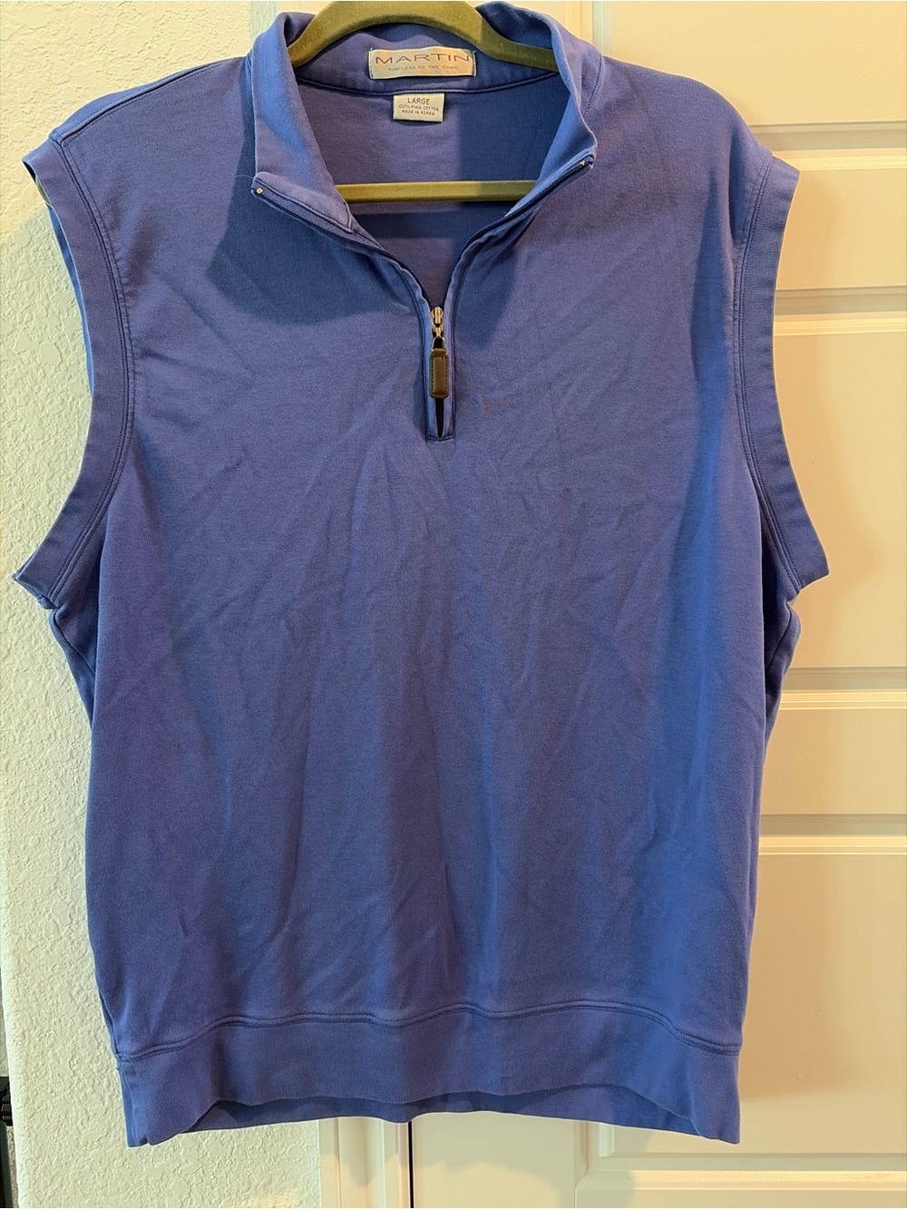 Martin Sleeveless Quarter-Zip Vest - Royal Blue